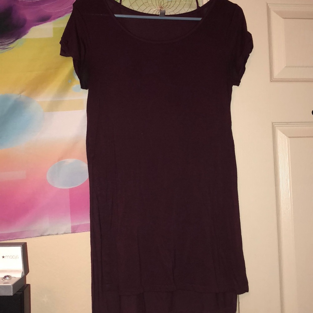burgundy shirt